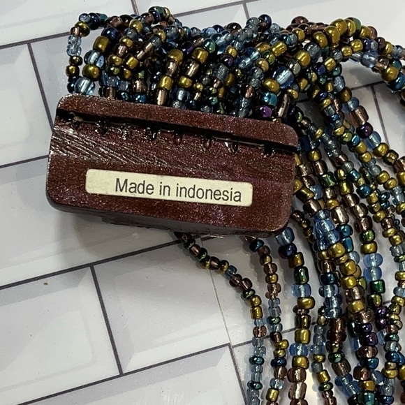 Multicolored Seed Bead Womens Artisan Made Drape Necklace Bohemian Bollywood - Picture 5 of 8